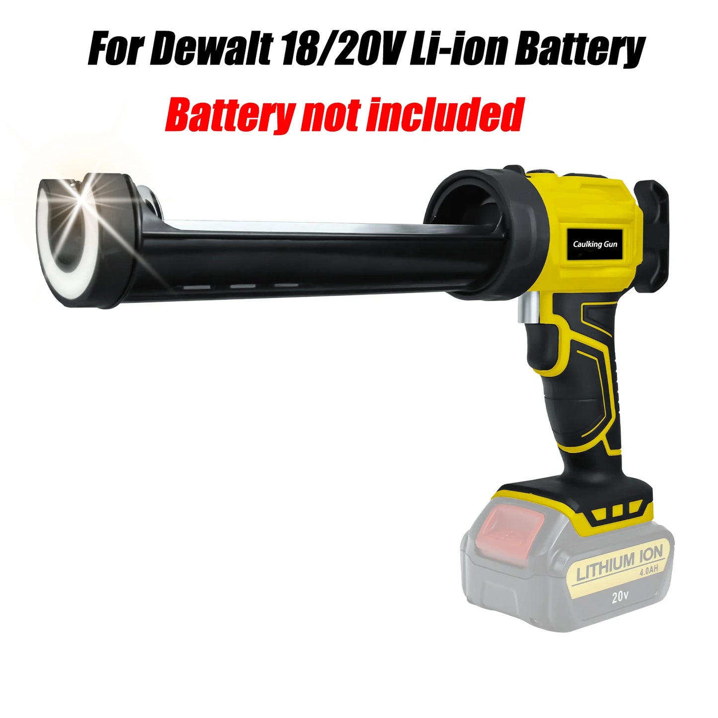 Cordless Caulking Gun 4 Speed with LED Light For Makita/Dewalt/Milwaukee Batteries.