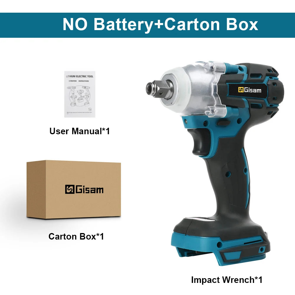 Makita Compatible 18V JV 2 IN 1 Brushless Cordless Electric Impact Wrench 1/2 inch Socket Screwdriver Power Tools Without Battery For Makita 18V Battery