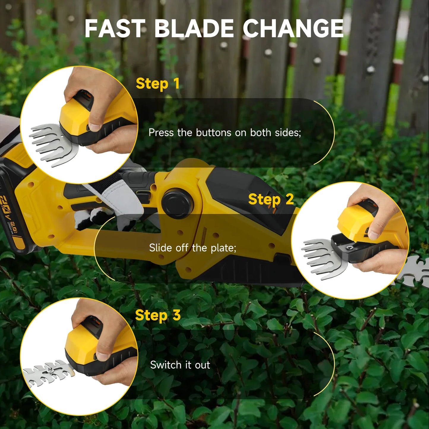 DeWalt Compatible 18V 20V Max Cordless Hedge Trimmer Grass Trimmer Bush Trimmer Garden Shears