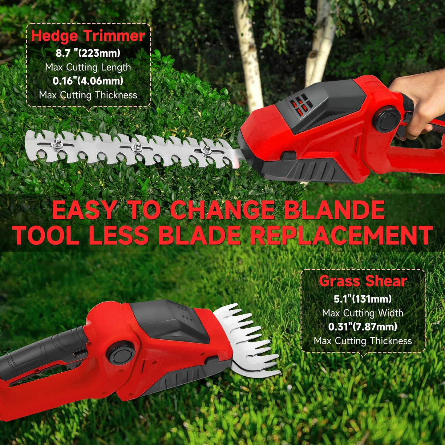 Milwaukee compatible 18V Hedge Trimmer Grass Trimmer Bush Trimmer Garden Shears