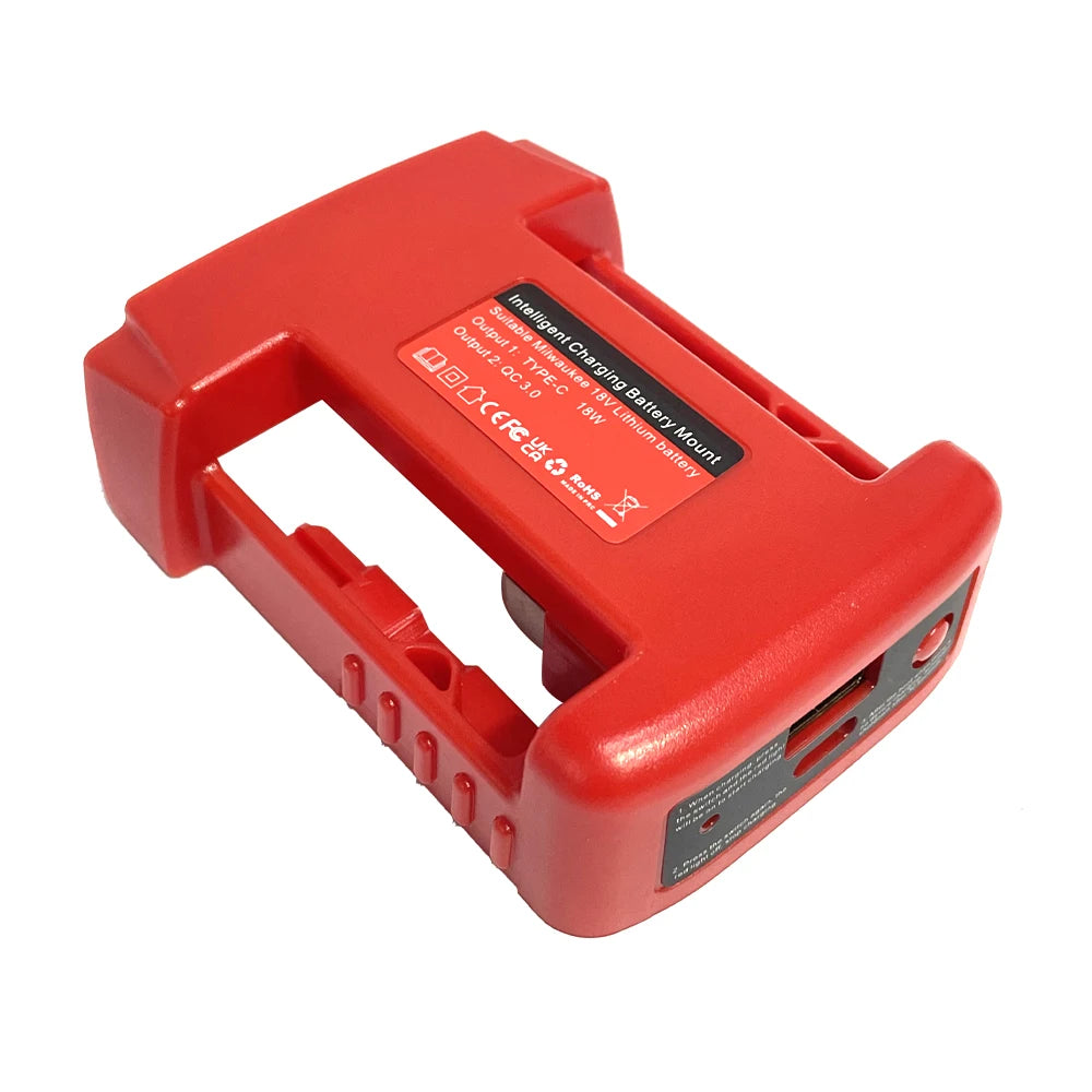 Battery Adapter for Milwaukee 18V Battery Adaptor with USB Charger & Type-C PD Power Source