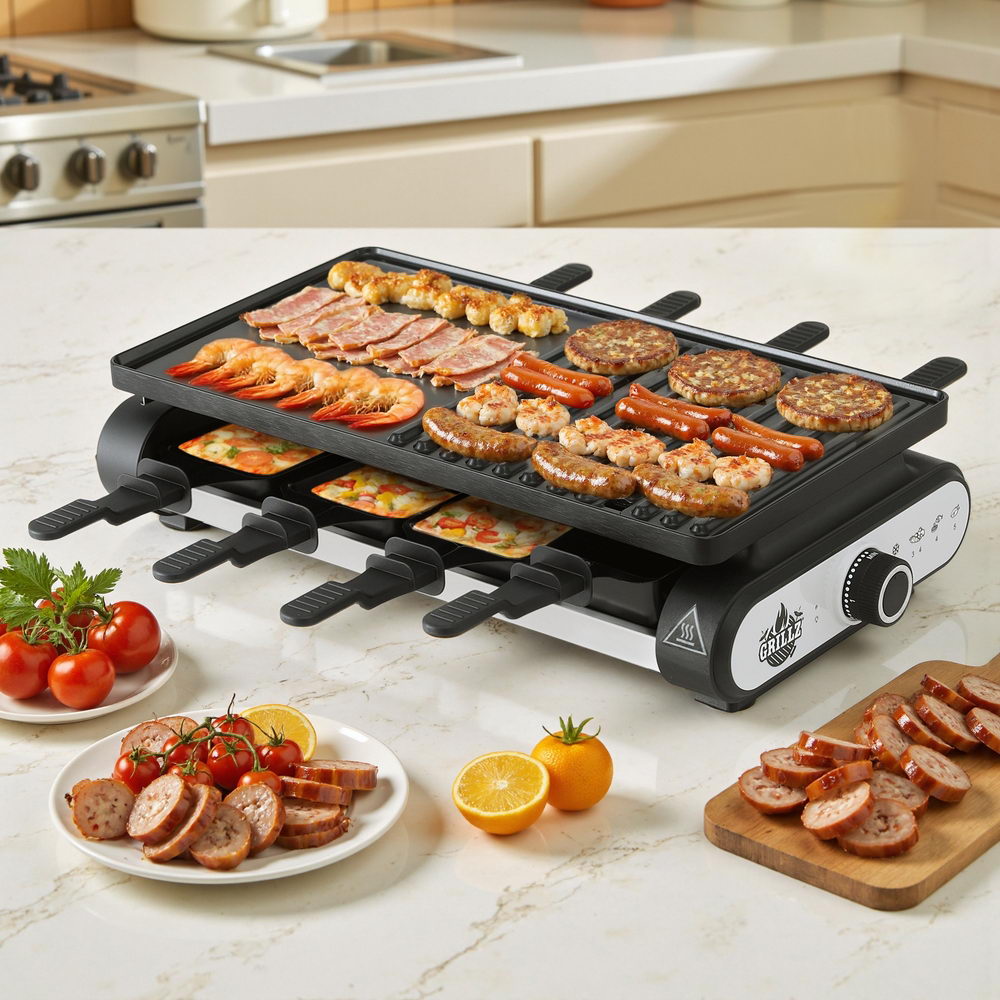 Electric BBQ Grill w/ 7 Cooking Pans Grillz 1400W