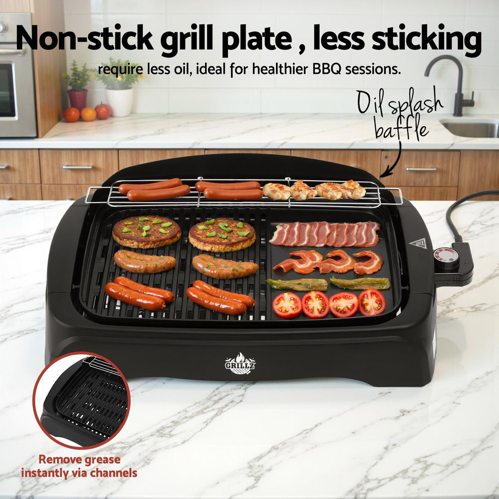 Electric BBQ Grill Non-stick Plate for Indoor Outdoor Grillz 1950W