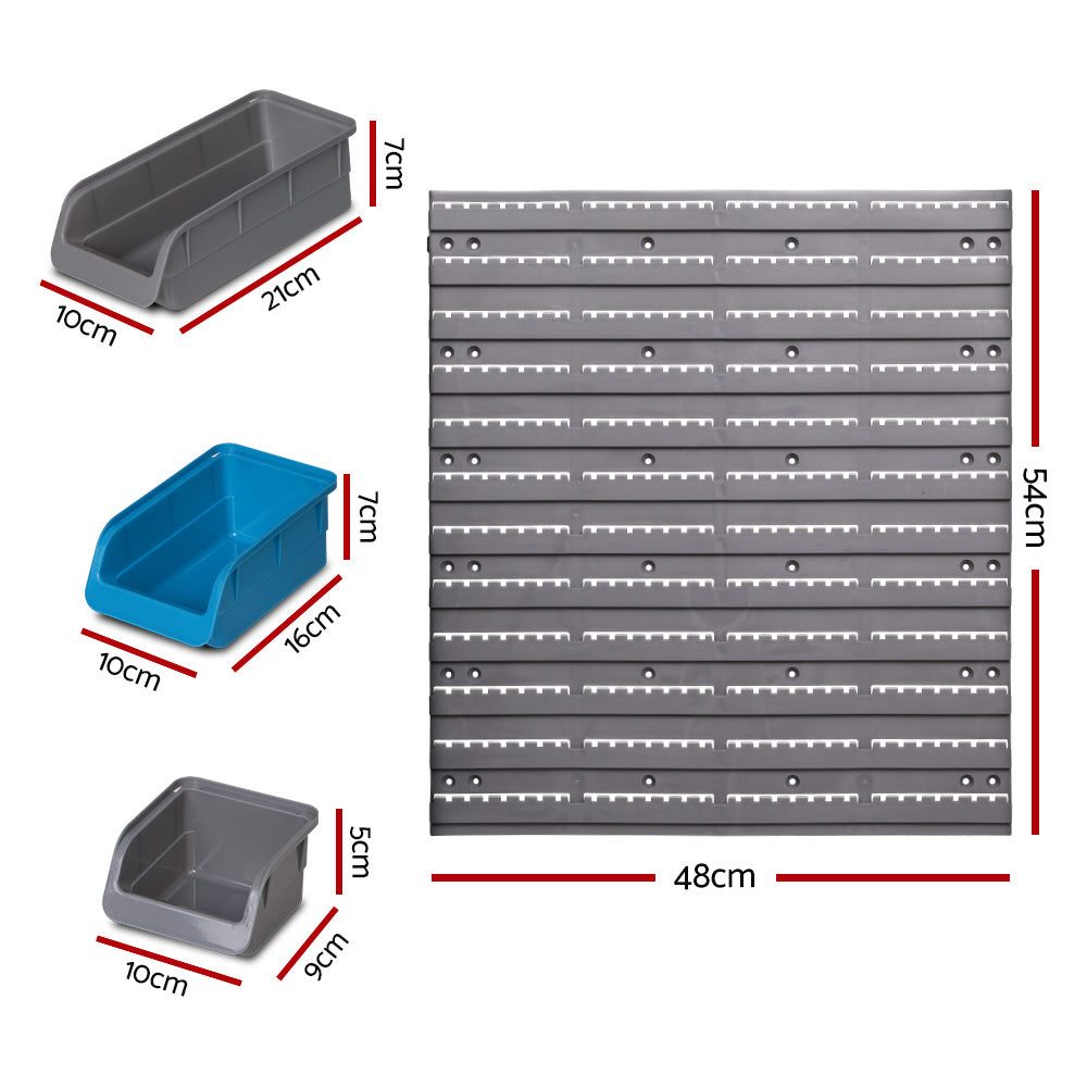 ***Free Shipping*** Giantz 48 Storage Bin Rack Wall Mounted Steel Board.