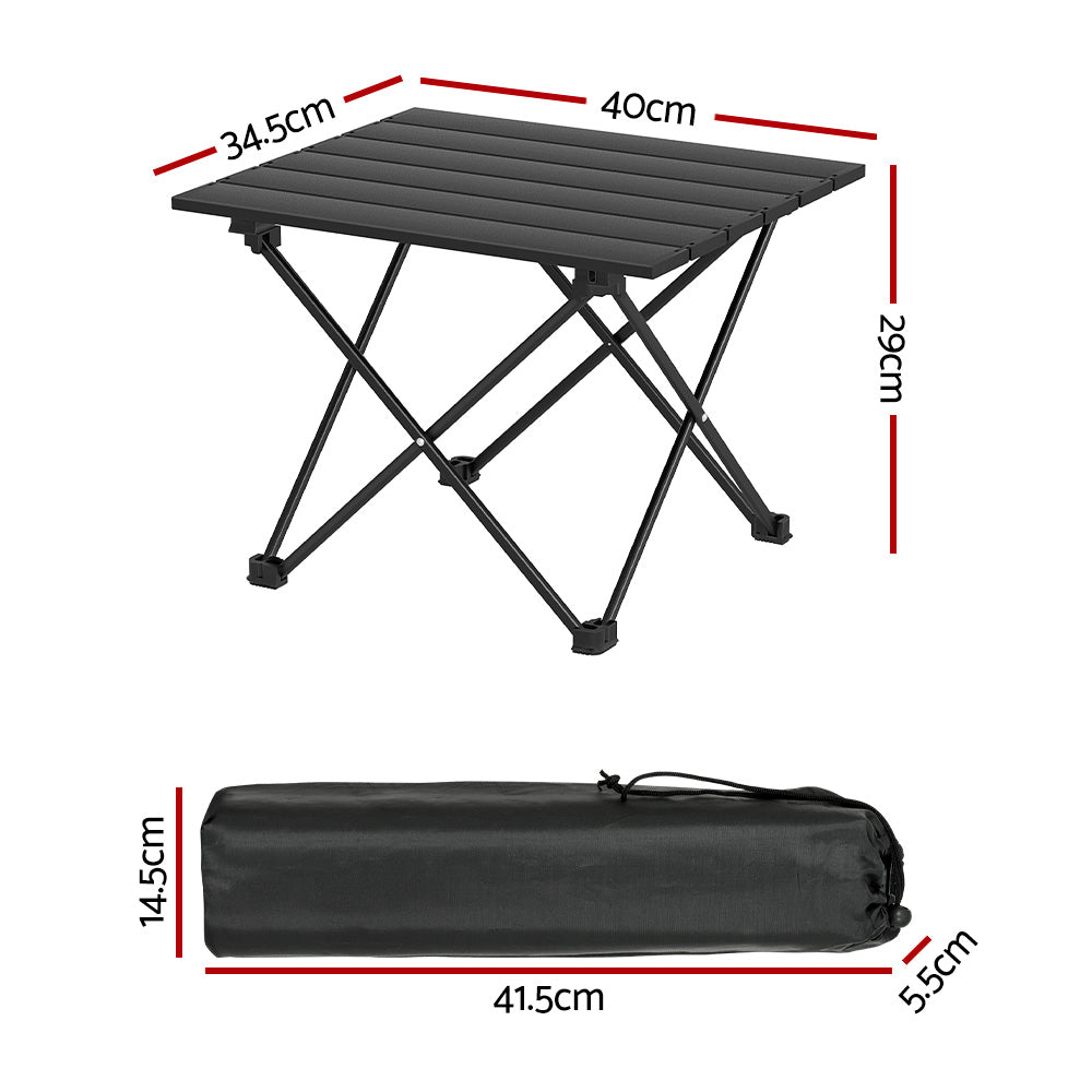 Camping Table 40CM Roll Up Outdoor Picnic BBQ Aluminium Desk Weisshorn Folding