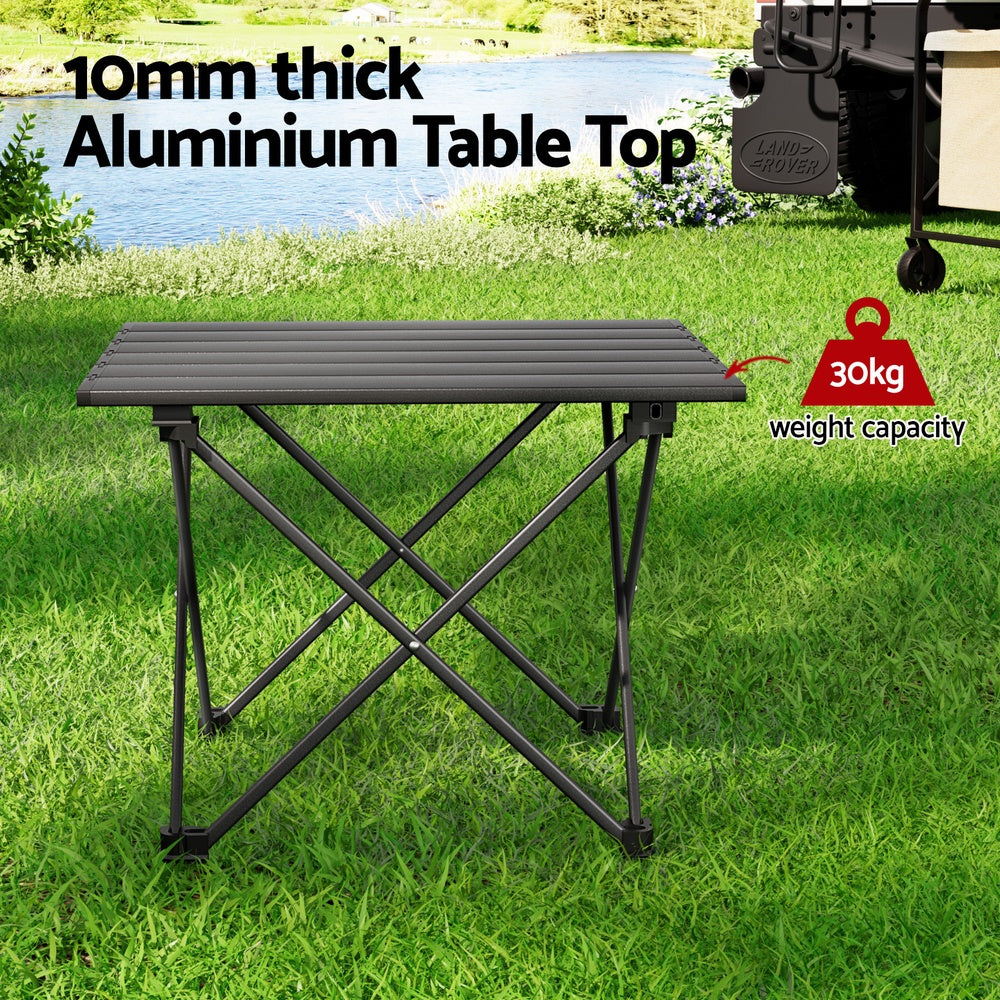 Camping Table 40CM Roll Up Outdoor Picnic BBQ Aluminium Desk Weisshorn Folding