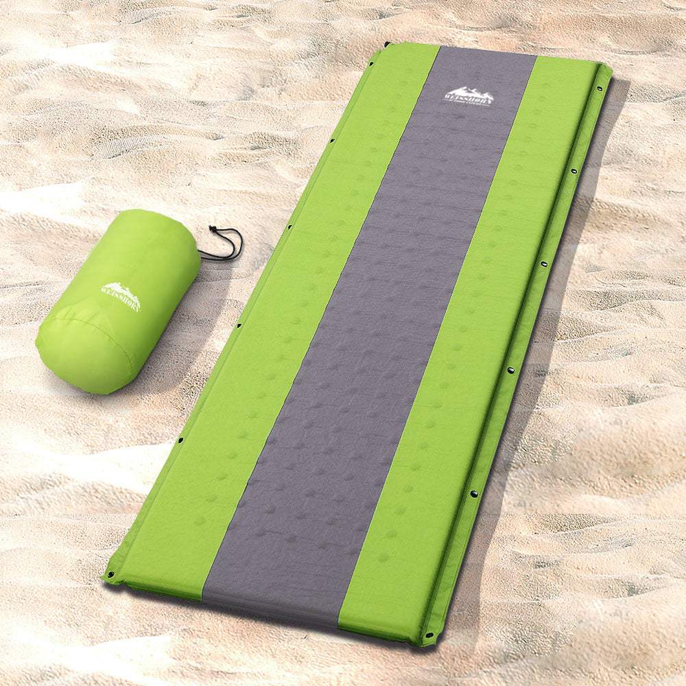 Self Inflating Mattress Camping Sleeping Mat Air Bed Pad Single Green