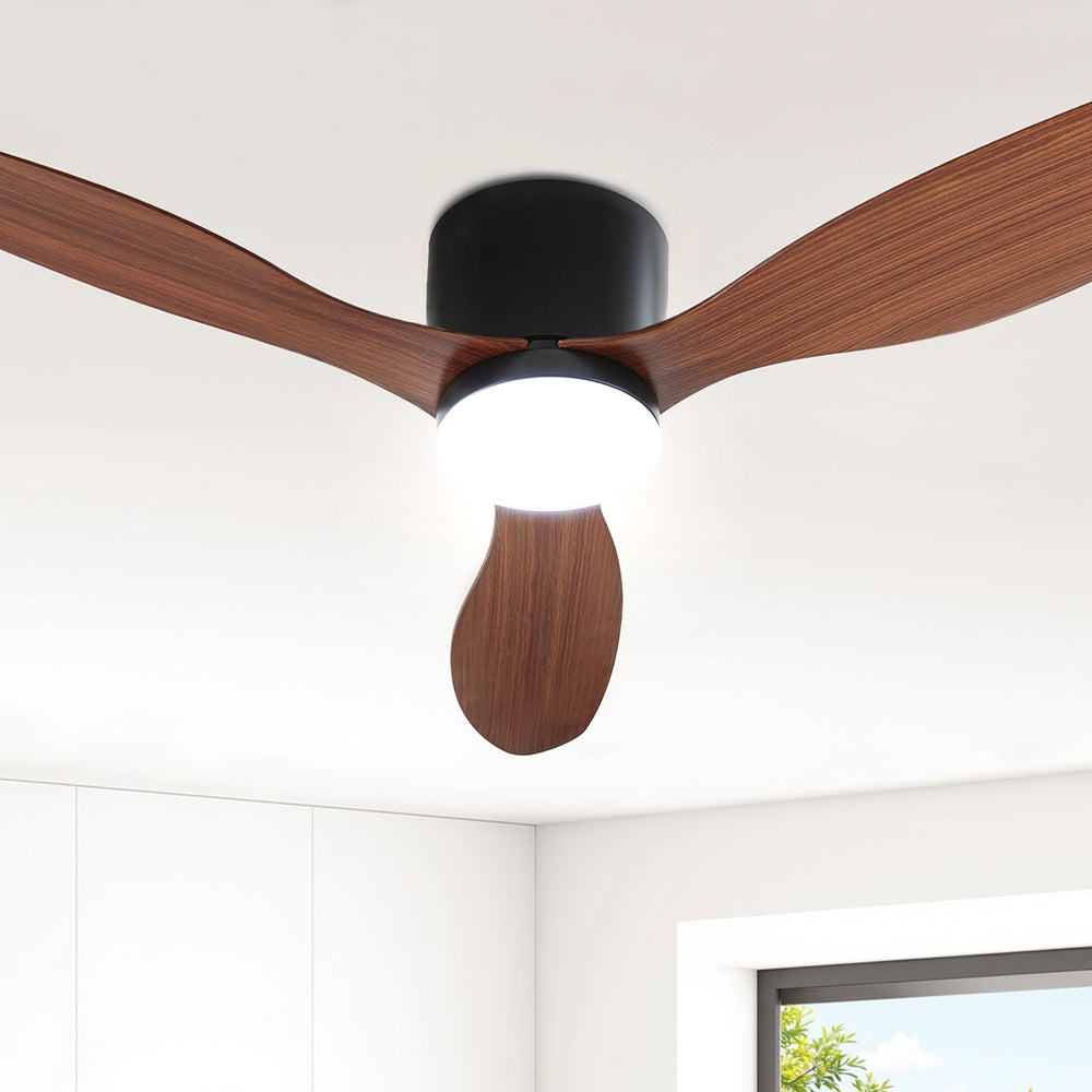 Ceiling Fan Devanti 52'' DC Motor w/Light w/Remote - Dark Wood