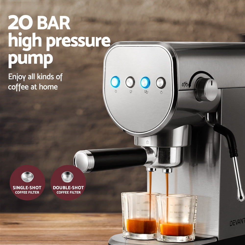 Coffee Machine Devanti 20 Bar Espresso Cafe Maker