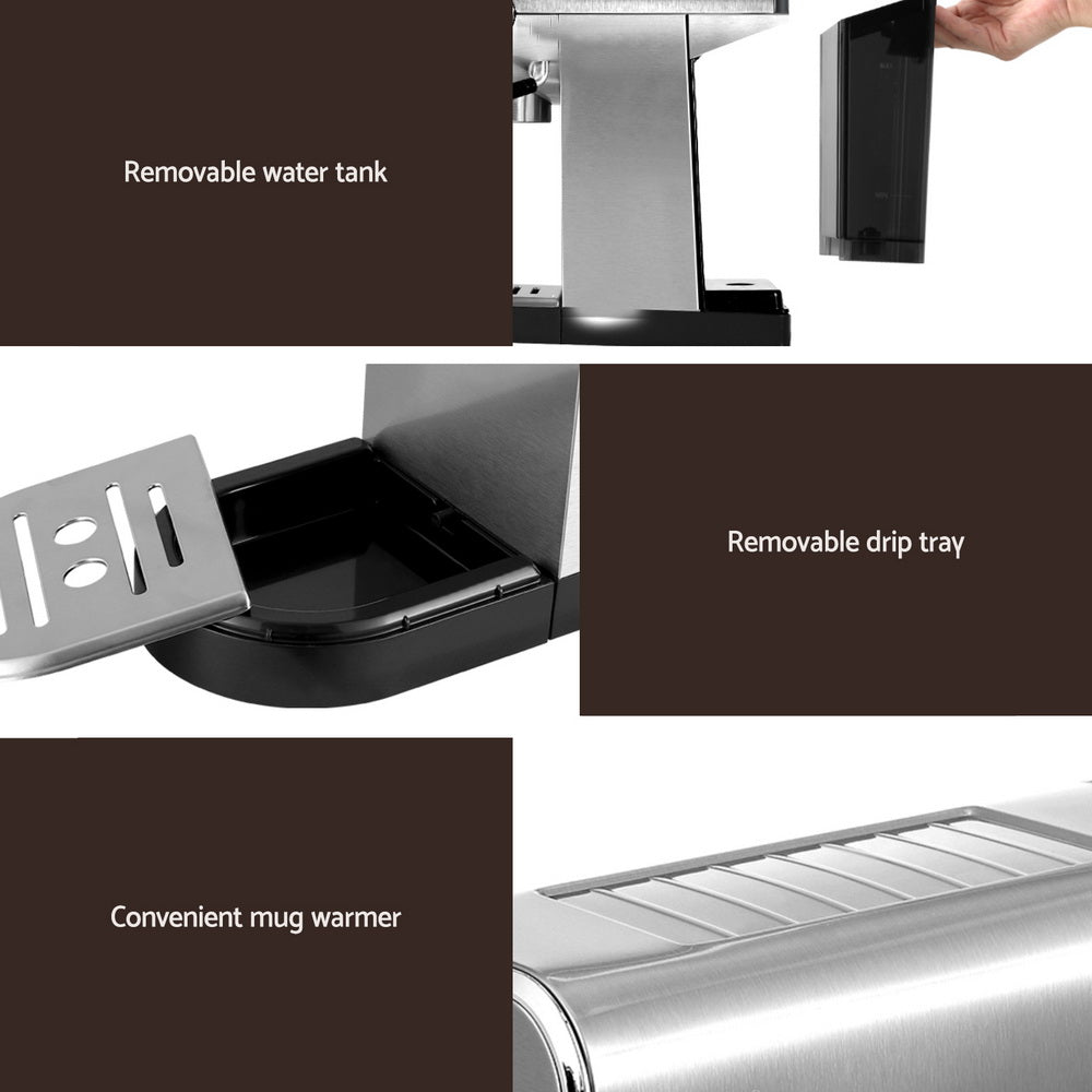Coffee Machine Devanti 20 Bar Espresso Cafe Maker