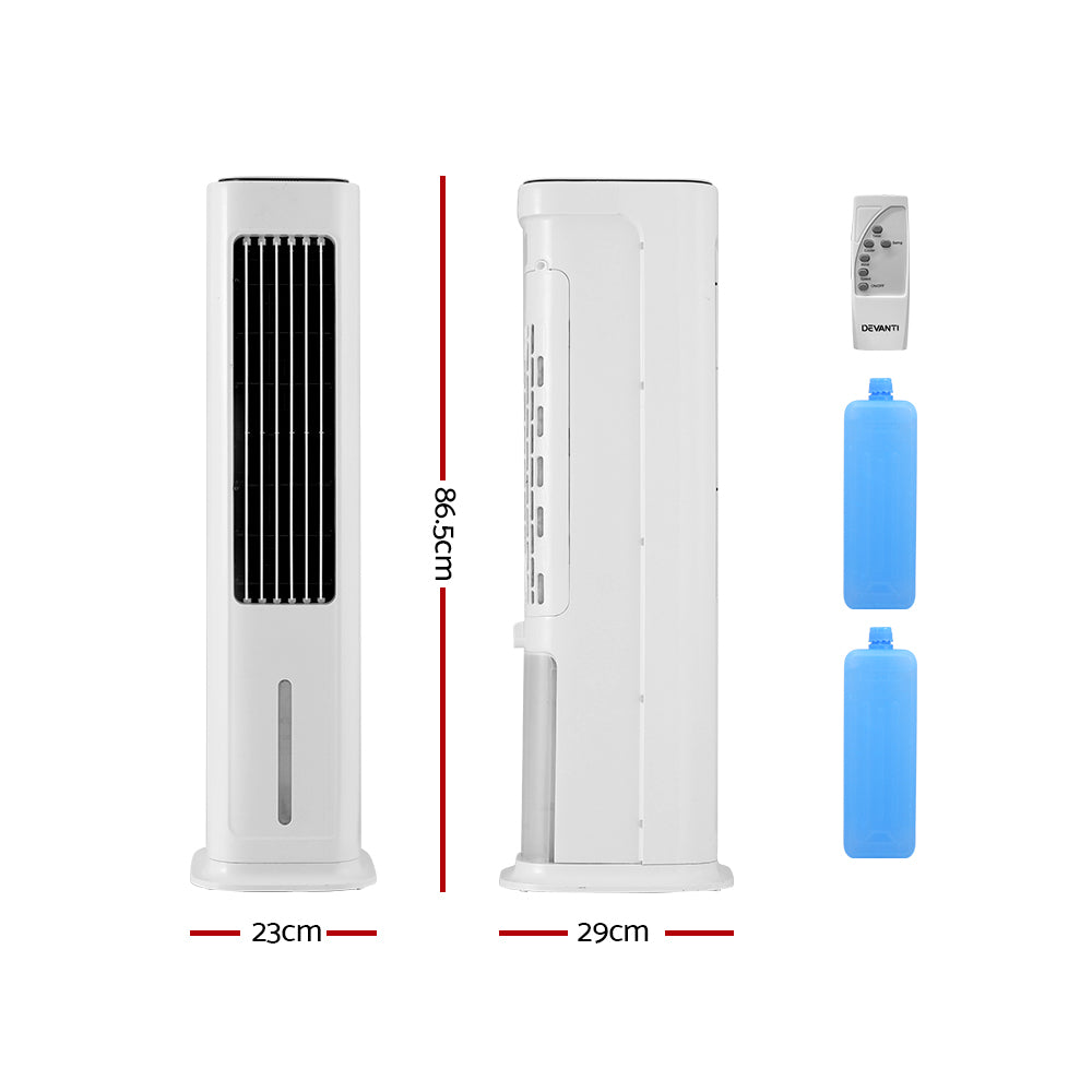 Tower Evaporative Air Cooler Conditioner Portable Cool Fan Humidifier 6L Devanti