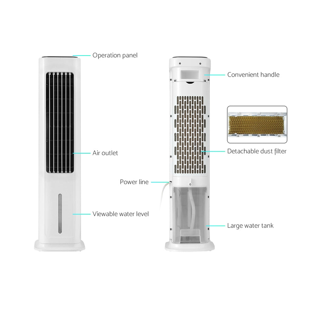 Tower Evaporative Air Cooler Conditioner Portable Cool Fan Humidifier 6L Devanti