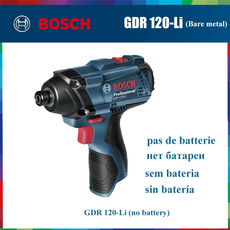Bosch Impact Driver GDR 120-LI 12V Cordless Electric Drill Rechargeable Screwdriver 100N/m Impact Wrench Bosch Power Tools
