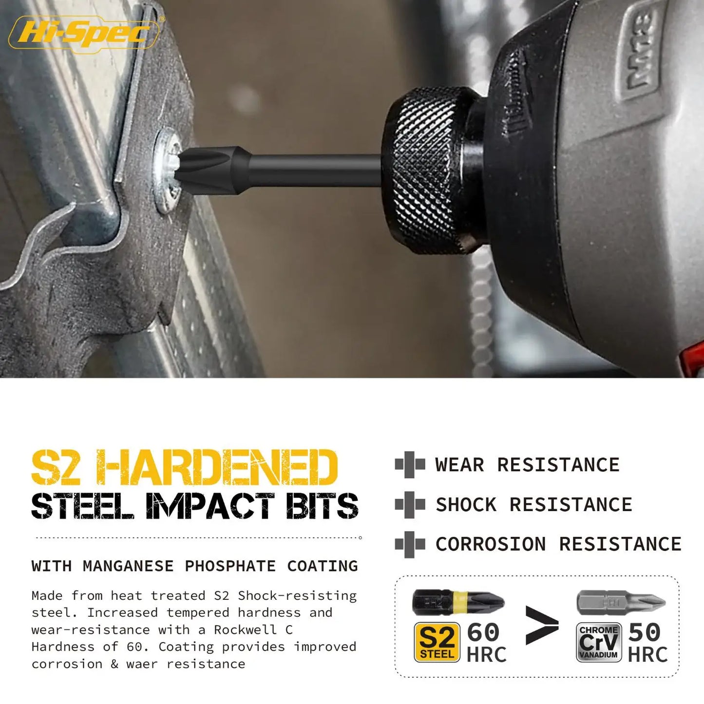 Hi-Spec 44pc Impact Driver Screw Bit Set