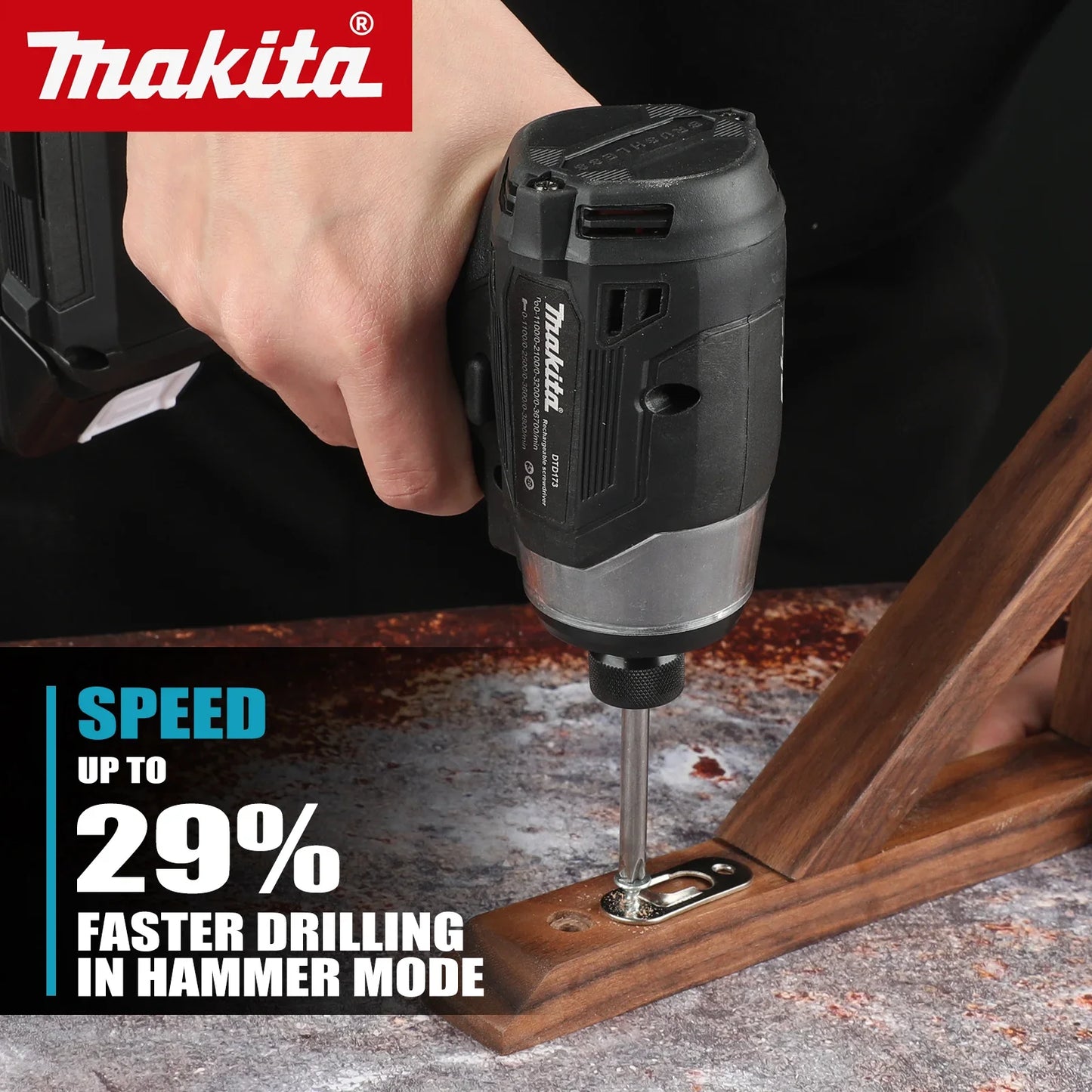 Makita 18V DTD173 18V Cordless Impact Driver LXT BL Brushless Motor Electric Drill Wood/Bolt/T-Mode 180 N·M Rechargeable Power Tools