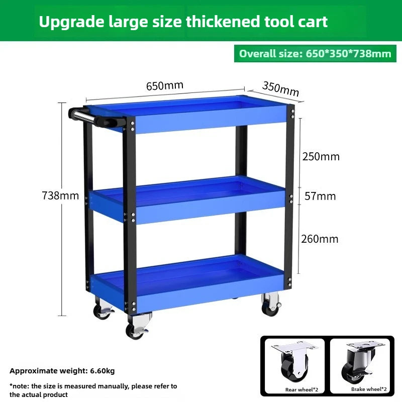 BaoLian Mechanical Workshop ToolsCart Tool Trolley With Brake Wheels Toolbox Cabinet Organizer Holder Garage Workbench Racks