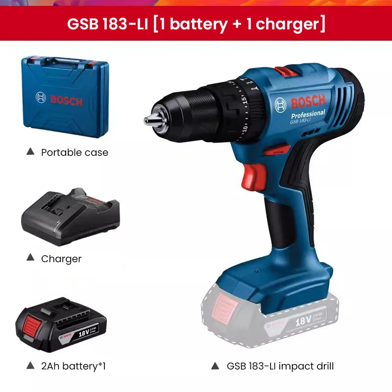 Bosch GSB 18V-183 Li Professional Cordless Combi with 2.0Ah battery