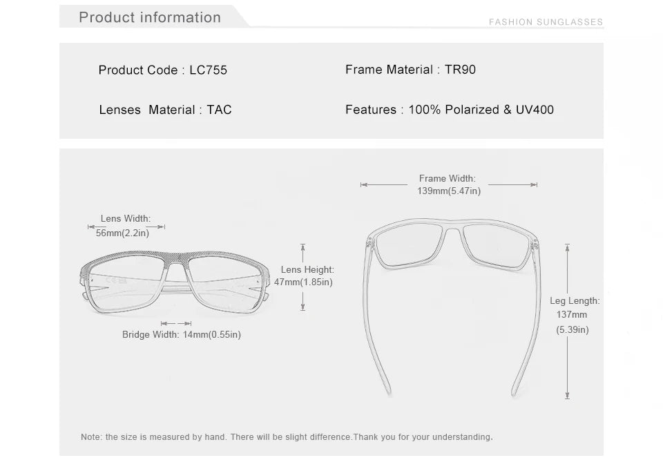 KINGSEVEN JV New Polarized Sunglasses Women Driving Classic Square Frame Sun Glasses sunglasses for Men Outdoor Travel 755