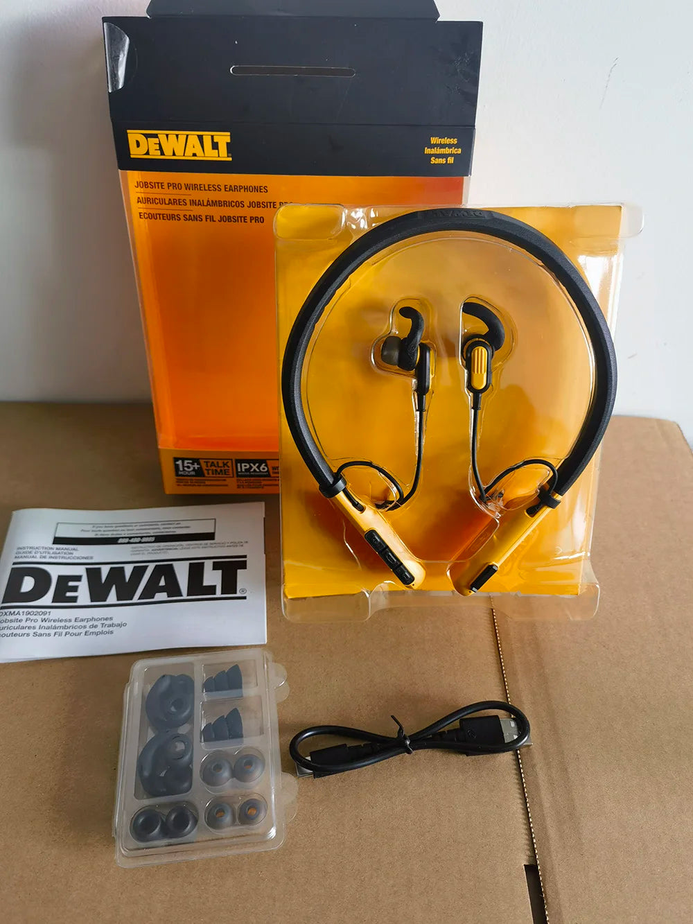 DEWALT Wireless Bluetooth Headphones Neckband Earphones with 15H Playtime