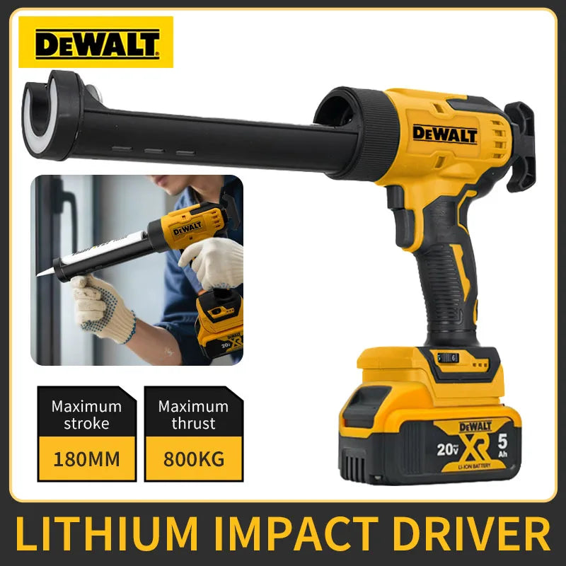 Dewalt 18V 20V Max Caulking Gun 6 Gear Adjustable Speed Cordless Caulking Gun Glass LED Electric Silicone Gun