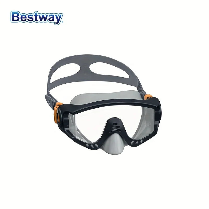 Bestway 22044 3 JV Colours/1 Swimming Goggle SetAdjustable Silicone Headband, Snorkelling Diving MaskPanoramic HD Swimming Mask