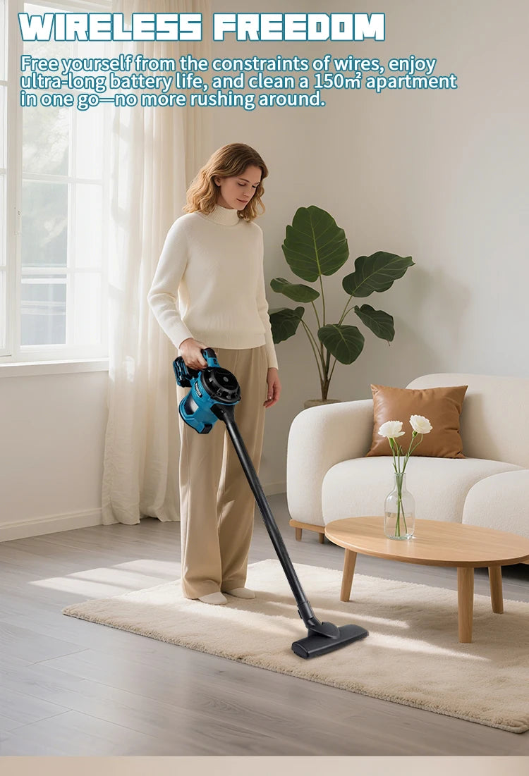 Makita Compatible 16000pa Cordless Electric Vacuum Cleaner Handheld Rechargeable Dry/Wet Dust Carpet Collector Machine for Makita 18v Battery Pin