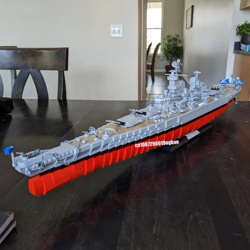 Missouri JV 3306PCS WW2 Military MOC 1:300 scale Iowa-Class Battleship USS Missouri warship Model DIY creative ideas Toy AssemblyPuzzle Gift