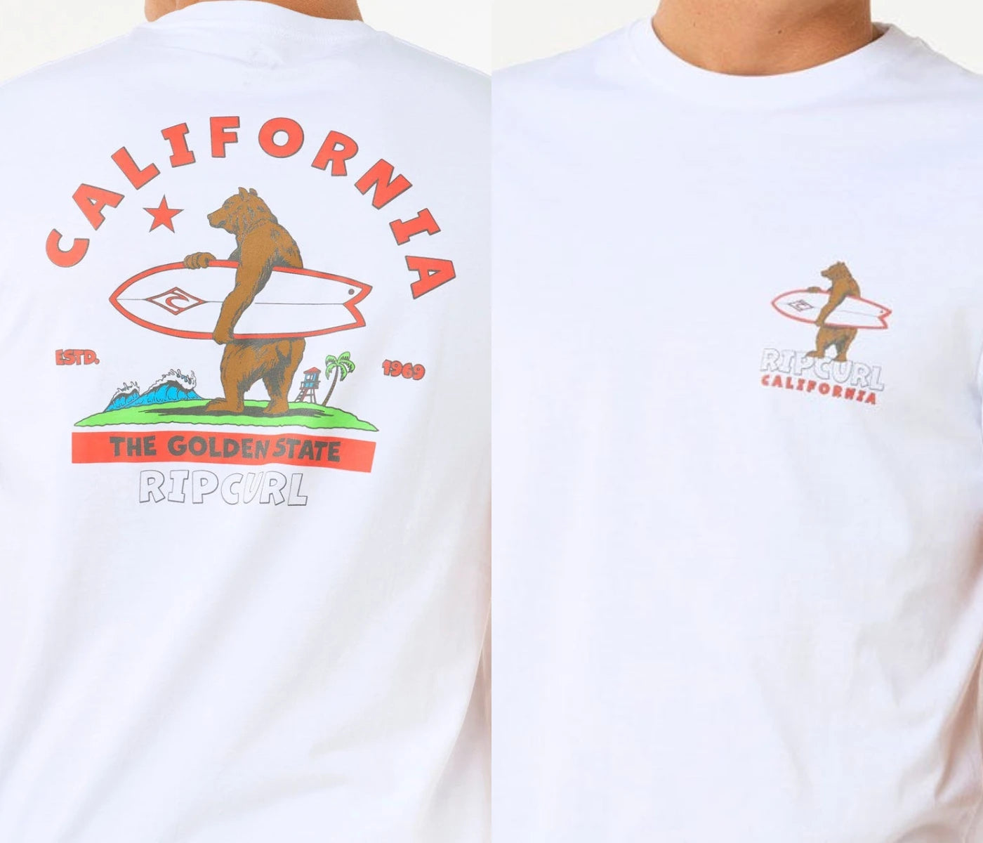 Rip Curl JV Summer Artist of The Search Cody Welsh Tee Rip Curl Men T-shirts Y2k Short Sleeve Street Hip Hop High Quality Male Clothes