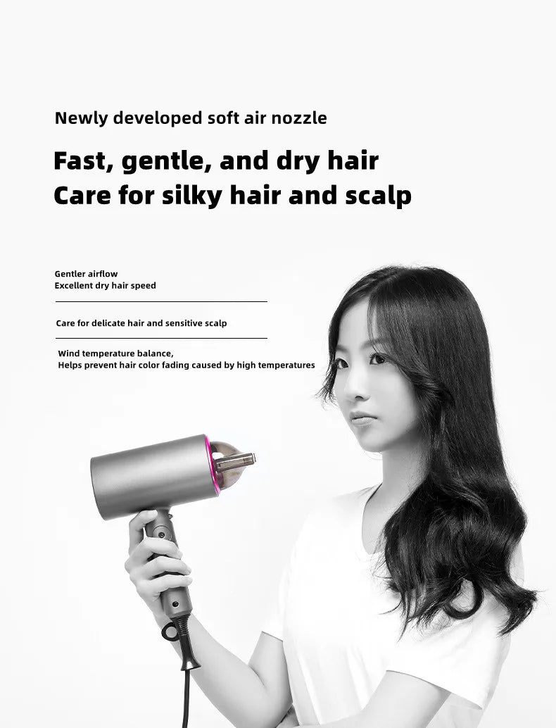 Hair Dryer 1800W Popular Foldable Hair Dryer Blue Light Negative Ion Super Silent