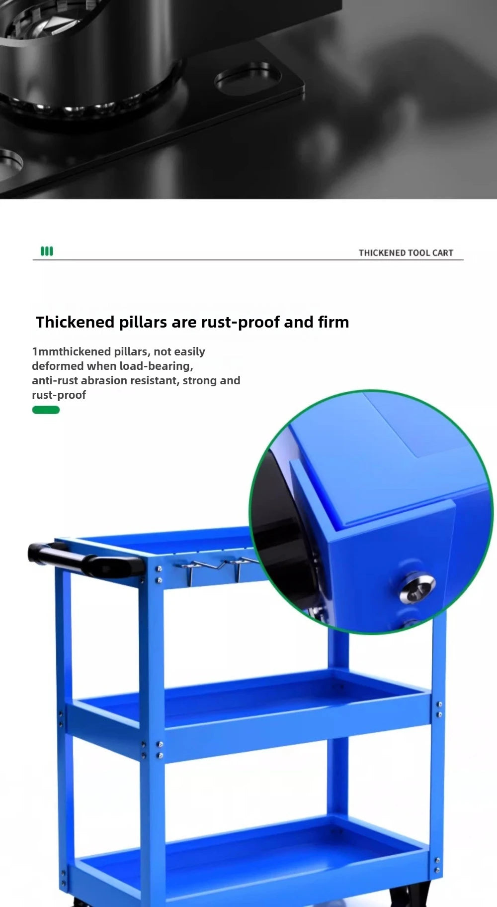 Trolley BaoLian Mechanical Workshop ToolsCart Tool Trolley With Brake Wheels Toolbox Cabinet Organizer Holder Garage Workbench Racks