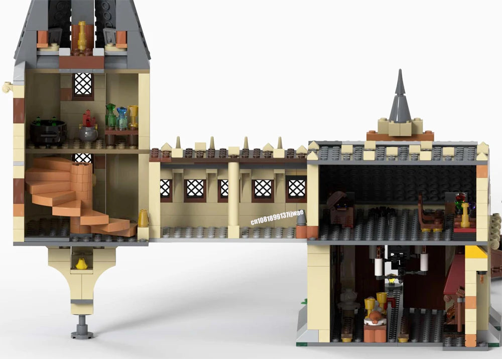 Harry Potter JV NEW 694PCS magic Movie MOC Harrying Bridge House model DIY creative ideas Child Toy Assembly Puzzle Birthday Gift MOC-75954