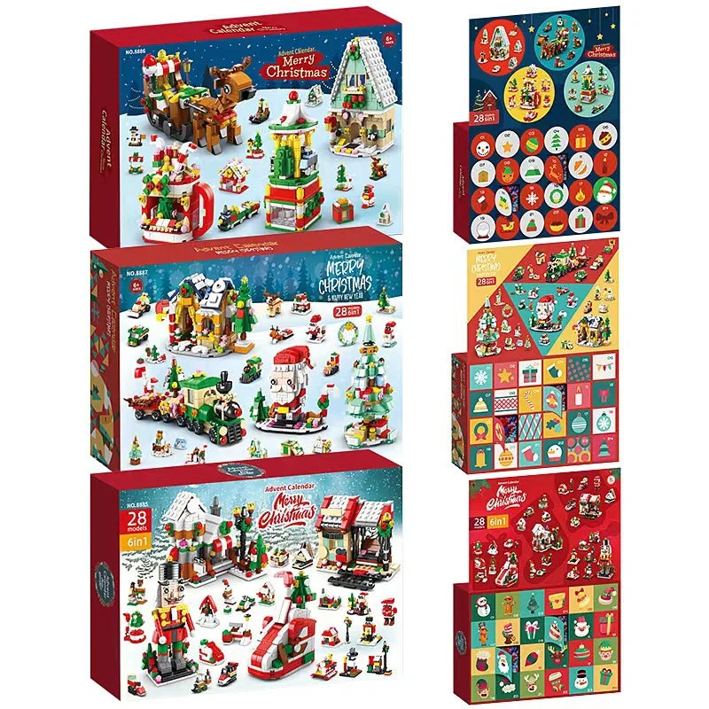 Christmas Advent Calendar JV Box DIY Christmas Tree Train Jesus set Kids 24Days Countdown Calendar New Year Party Christmas Gifts