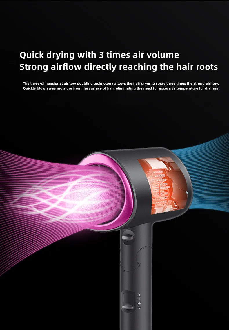 Hair Dryer 1800W Popular Foldable Hair Dryer Blue Light Negative Ion Super Silent