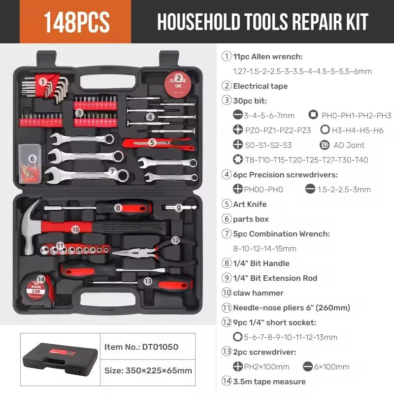 Hi-Spec 148pc Home Tool Kit