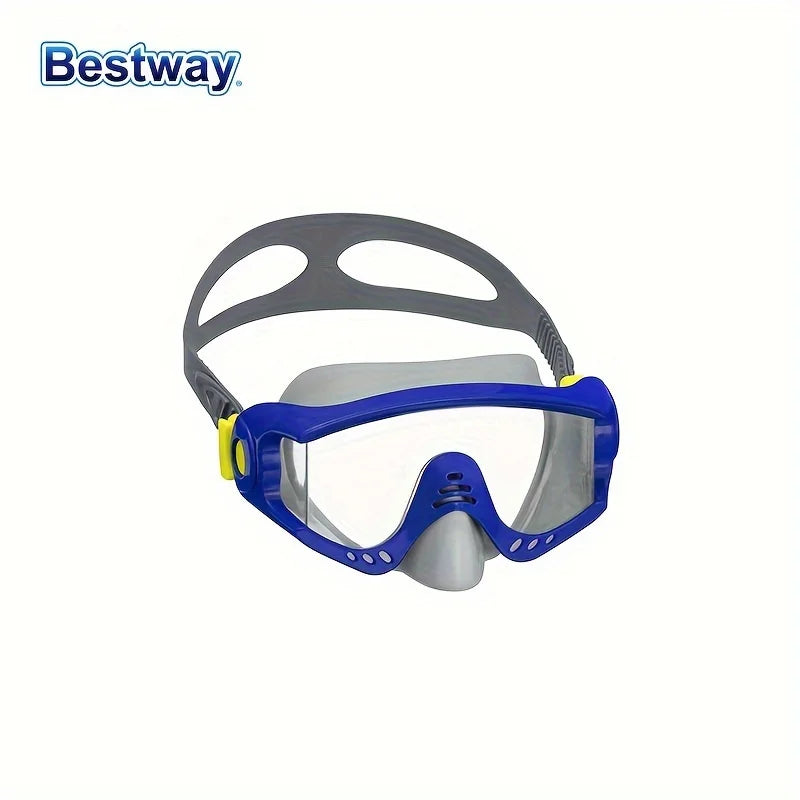 Bestway 22044 3 JV Colours/1 Swimming Goggle SetAdjustable Silicone Headband, Snorkelling Diving MaskPanoramic HD Swimming Mask