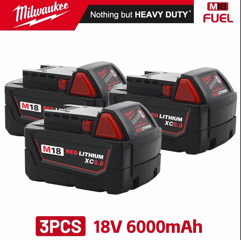 Milwaukee 6.0ah Original M18 B6 18V Li-ion Battery 1pk, 2pk 3pk and charger options