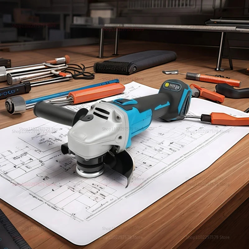 Makita Compatible 125mm Brushless Angle Grinder Cordless Li-ion Battery Powered for Cutting Polishing Grinding Compatible with Makita 18V tools