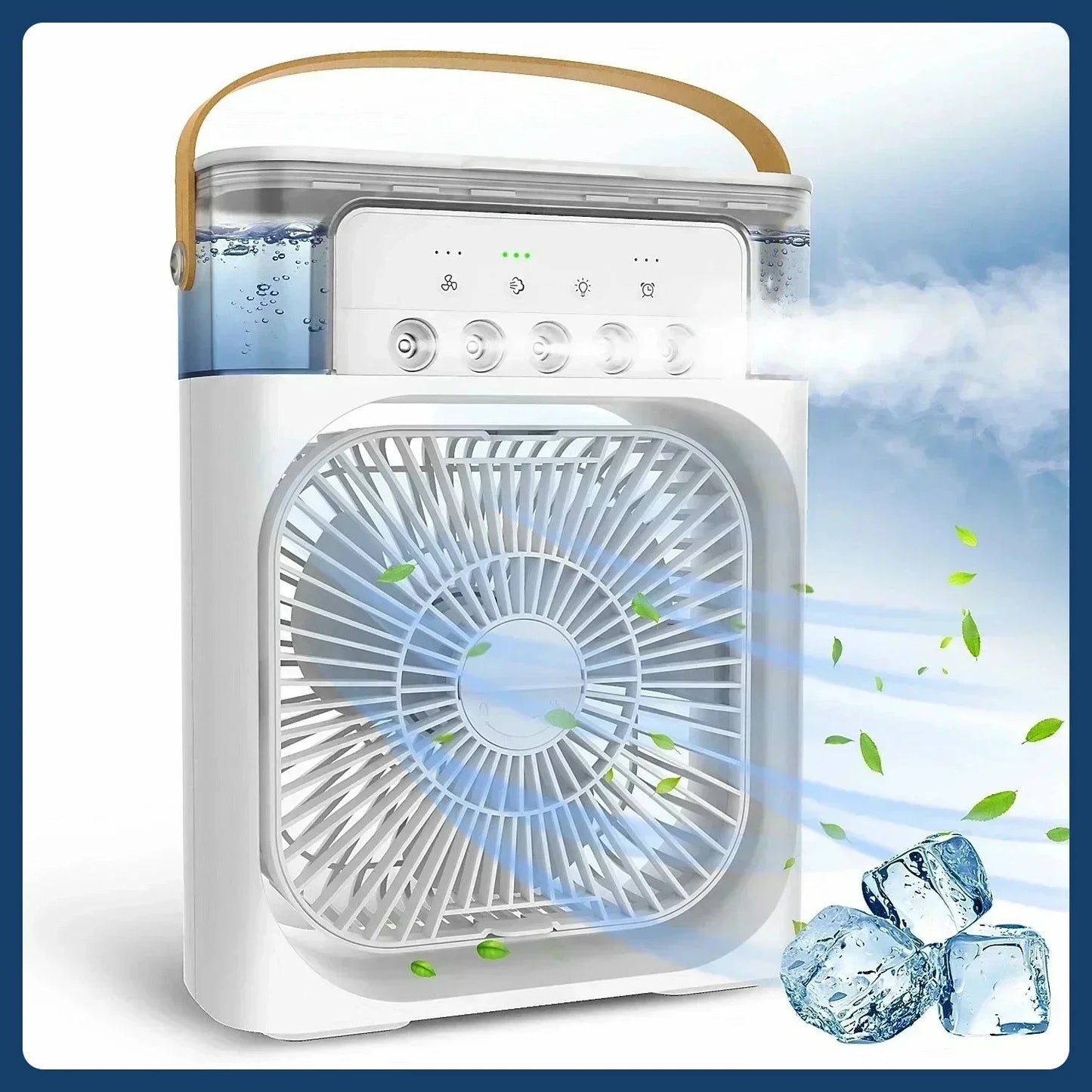 Portable Fan Air Conditioner: 3-in-1 Design with Humidifier USB Electric LED Night Light