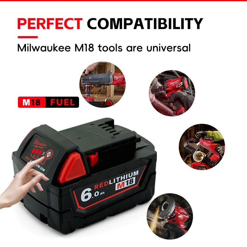Milwaukee 6.0ah Original M18 B6 18V Li-ion Battery 1pk, 2pk 3pk and charger options