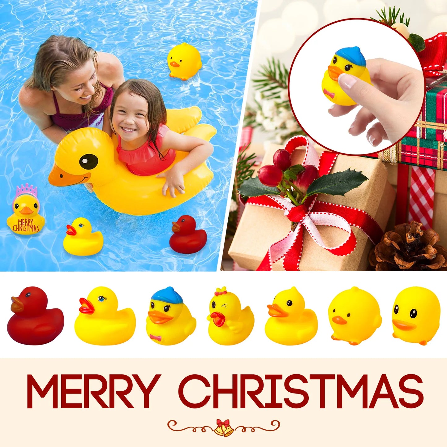 Christmas Advent Calendar 24 Rubber Duckling JV Countdown Calendar Blind Box Family Christmas Ornaments Children's New Year Gifts