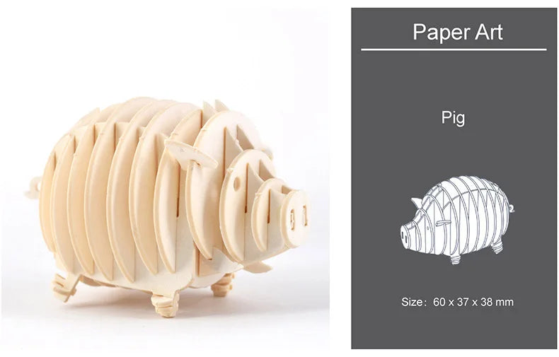 Model JV DIY 3D Wooden Puzzle Model Animal Montessori Toys for Children Crafts Dachshund Skeleton Assembly Gift Set for Kids Adults Teens