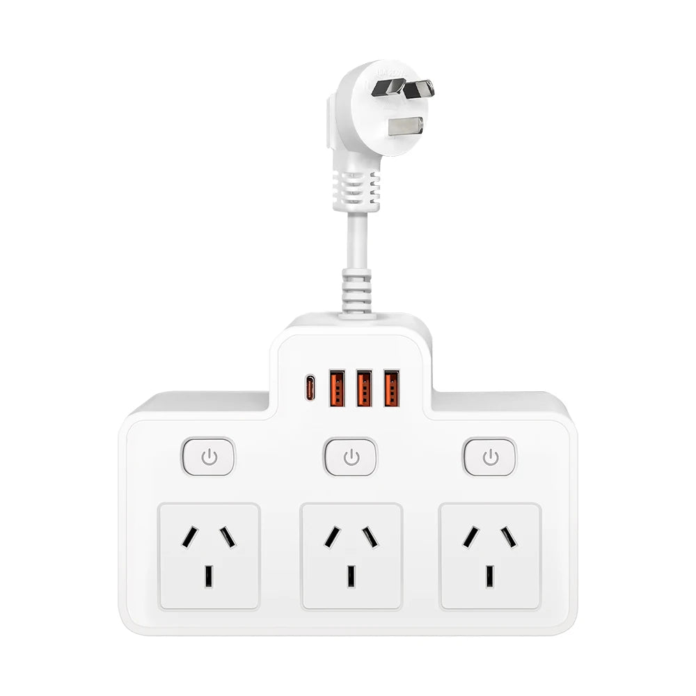 Power board Australia Power Strip AU Multitap Wall Mounted Independent Switch Power Socket With USB C Charging Ports Network Filter Adapter