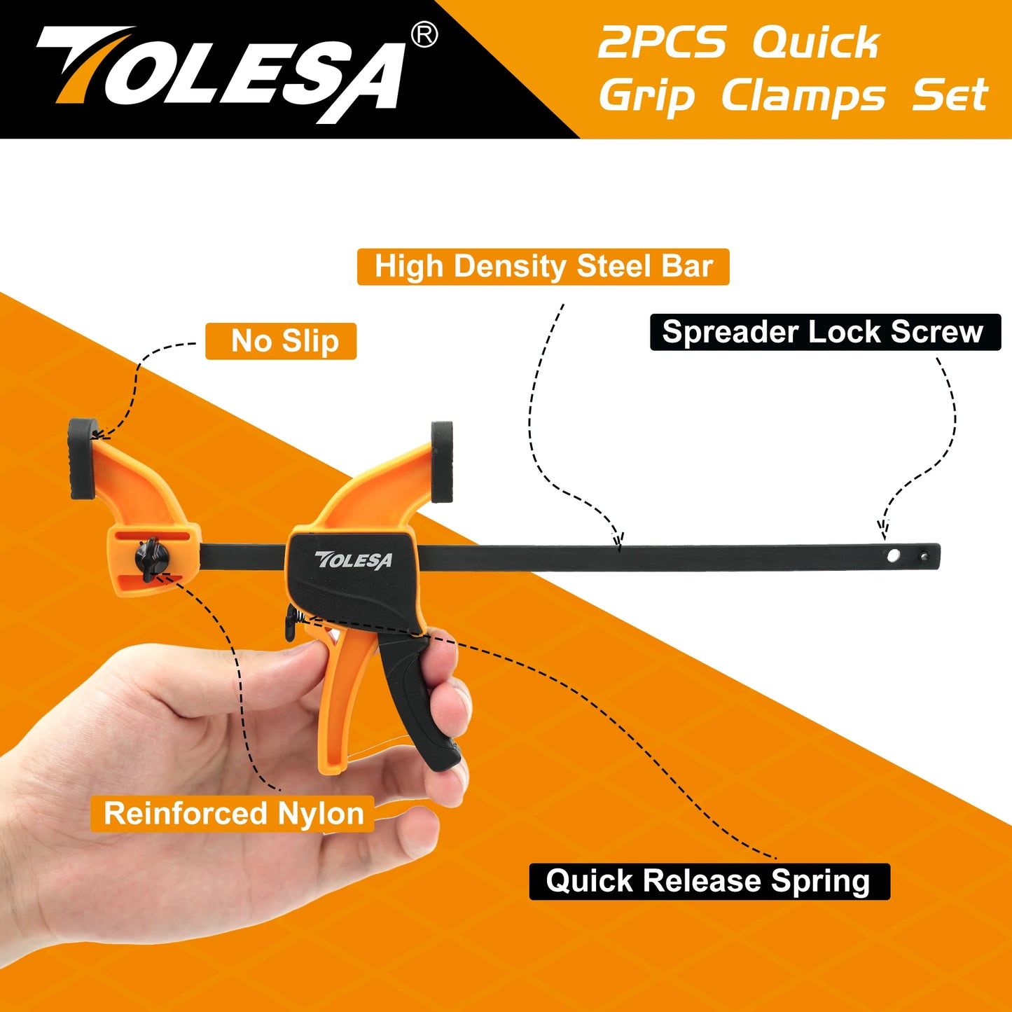 Tolesa A7BC1002 Mini Bar Clamp – 6" of One-Handed Control