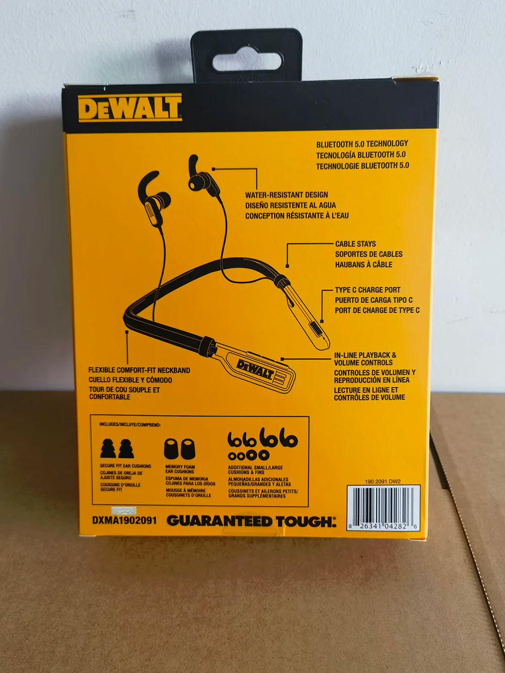 DEWALT Wireless Bluetooth Headphones Neckband Earphones with 15H Playtime