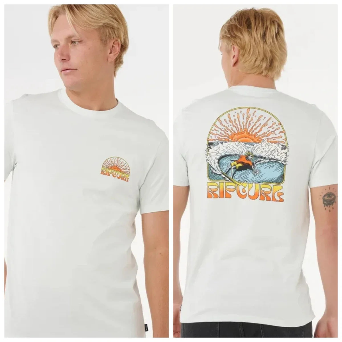 Rip Curl JV Printed New Summer Men's T-shirt Short-sleeved Outdoor Sports Surfing Short-sleeved Sports Fitness Comfortable T