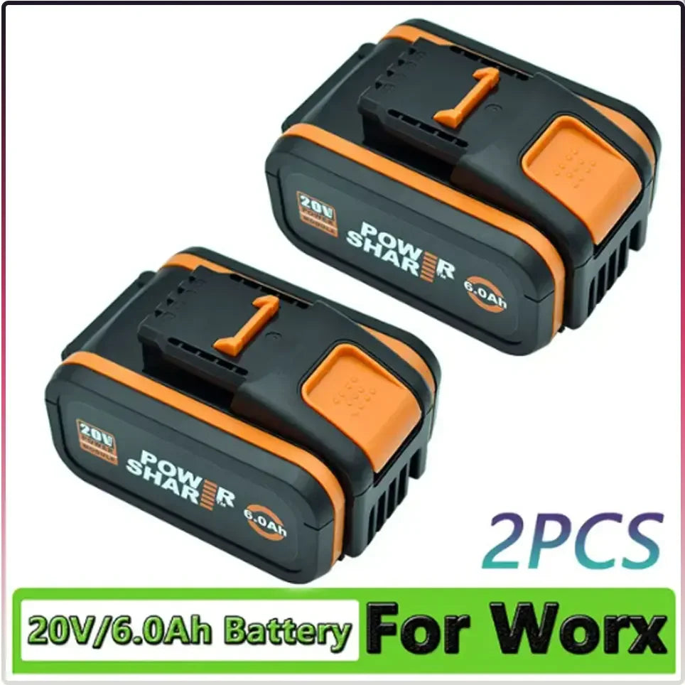 Worx 20V 6.0Ah and 8.0Ah Lithium battery Rechargeable WA3553 WA3551 WA3553.1 WA3570 for All WORX Electric and Garden Tools