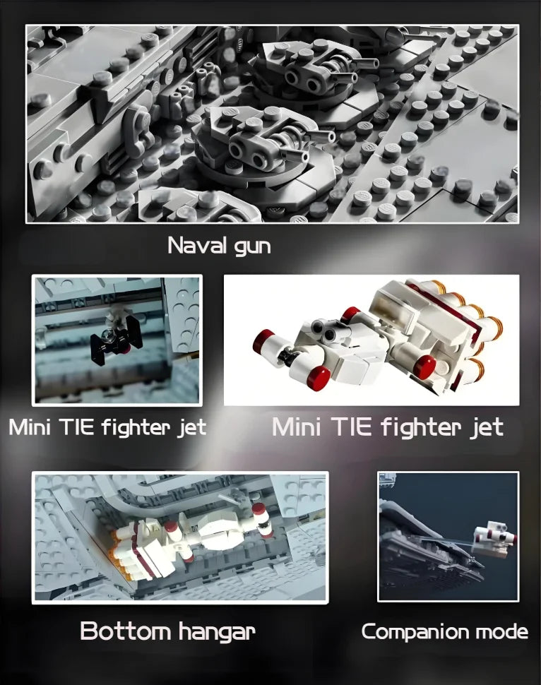 Imperial JV Navy Stormtrooper Star Destroyer Star Cruiser Galactic Empire Starfighter Dark Fleetship Spacecraft 75252 Brick ToyGift