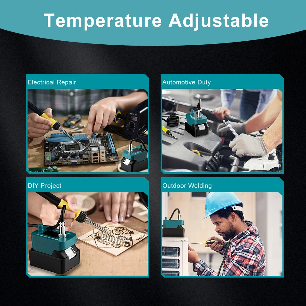 Makita DeWalt Milwaukee Bosch compatible Cordless Soldering lron Temperature Adjustable Electric Welder Kit For DEWALT For Makita For Milwaukee For Bosch 18V Battery