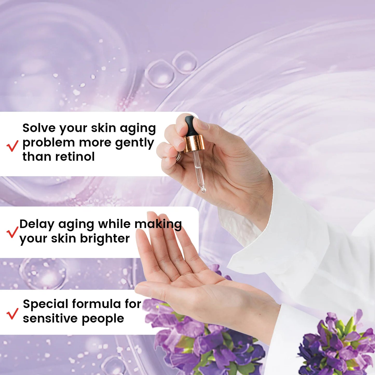 Bakuchiol Face Serum Turmeric oil Anti Aging Anti Wrinkle Firm-hydrating Brightening Facial Essence Moisturizing Fade Fine Lines Skin Care