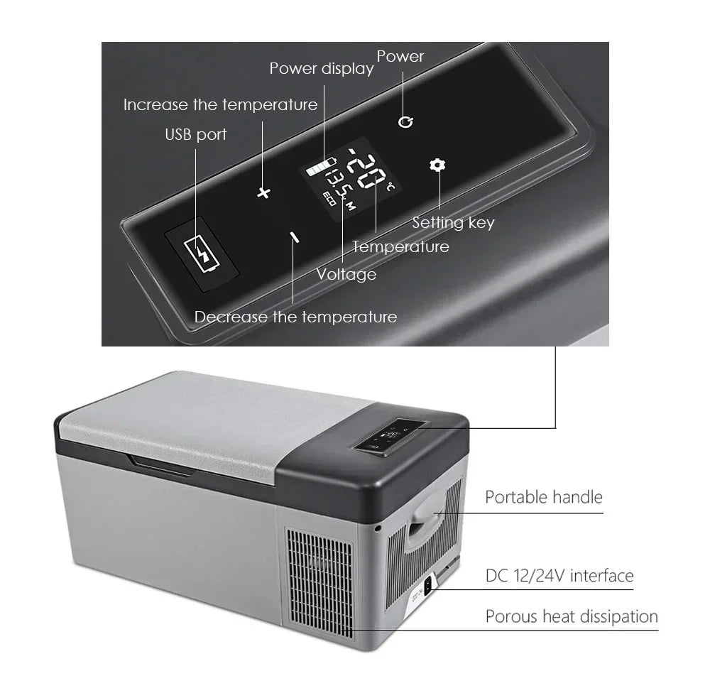 15L car Refrigerator Cooler For Summer Portable Freezer Car Fridge Compressor 12V 70W For Home Travel Camping 220V Body Kit